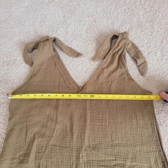 NWT Cupshe Cotton Textured Backless V-Neck Mini Dress L - Picture 4 of 9